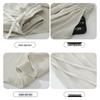 Women's High-Waisted Linen-Cotton Wide-Leg Pants: Loose, Slimming, Versatile, Textured Nine-Point Culottes