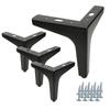 Set of 4 Furniture Legs Anchor Black Matte Height 13 Cm