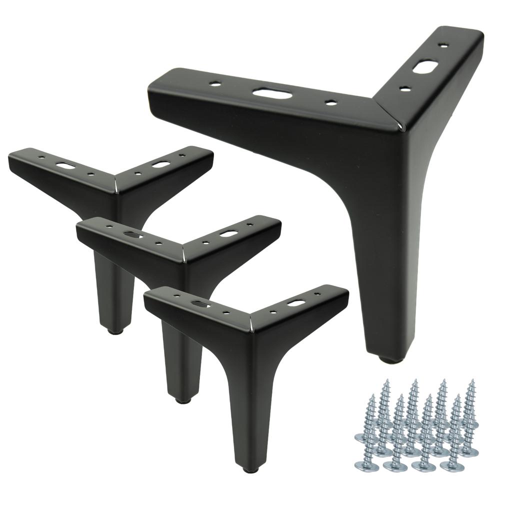Set of 4 Furniture Legs Anchor Black Matte Height 13 Cm