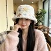 Women S Plush Star Bucket Hat Cute Warm Sun Protection For Autumn Winter