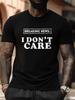 Breaking News I Don't Care Headline Graphic T-shirt - Plus Size Black Casual Short Sleeve Tee with Distressed Typography
