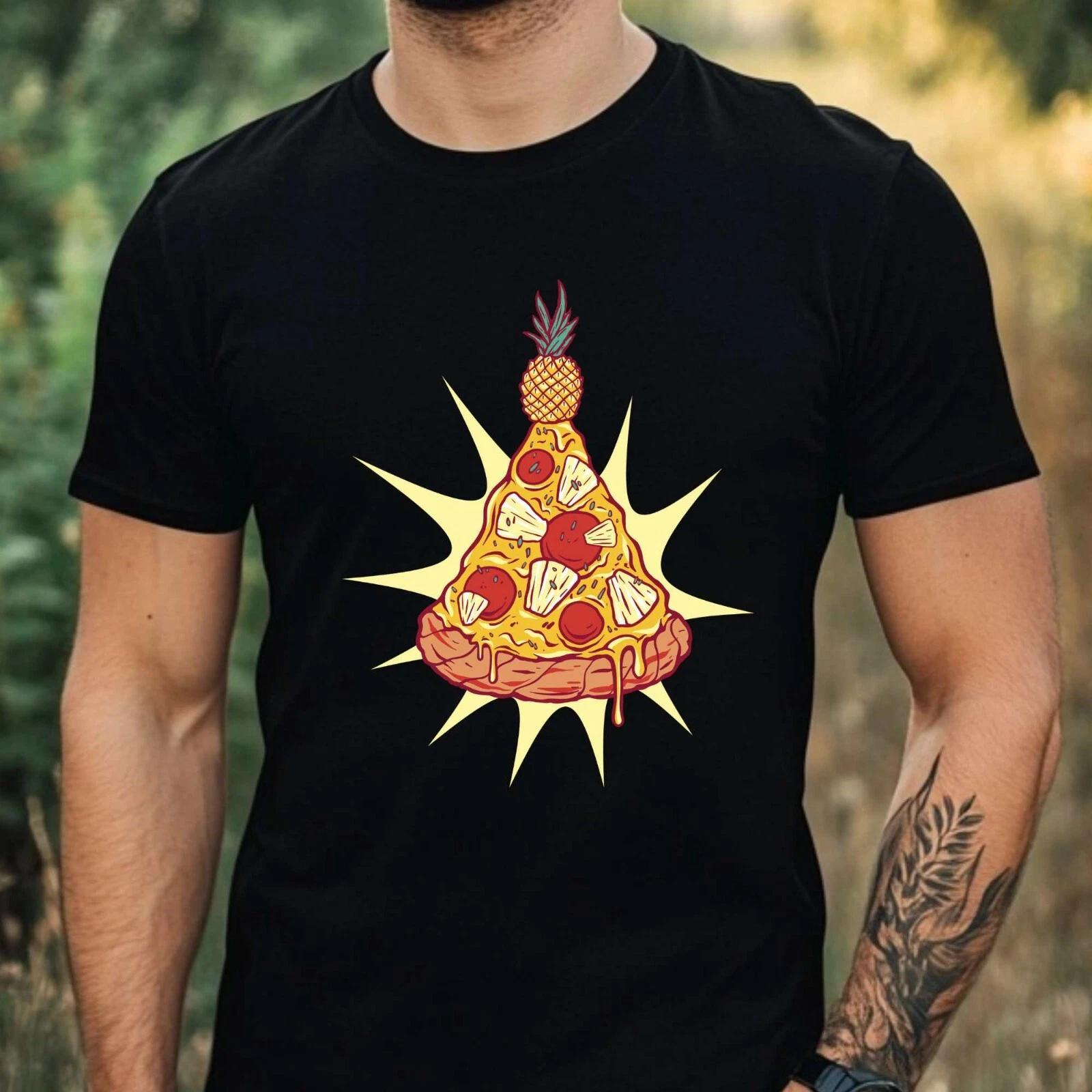 T-Shirt Herren Lustige Pizza Motiv Baumwolle Größe XS bis 5XL XXXL