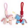 Keychain Pendant Cartoon Horse Shape Key Holder Colorful Faux Leather Access Card Case Bag Lanyard Decorative Keychain Accessory
