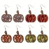 Colorful Pumpkin Eyecatching Earrings Wooden Festive Jewelry For Fall Celebrations