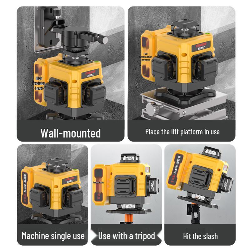 High-Precision Outdoor Infrared 12-Line Laser Level with Auto Leveling