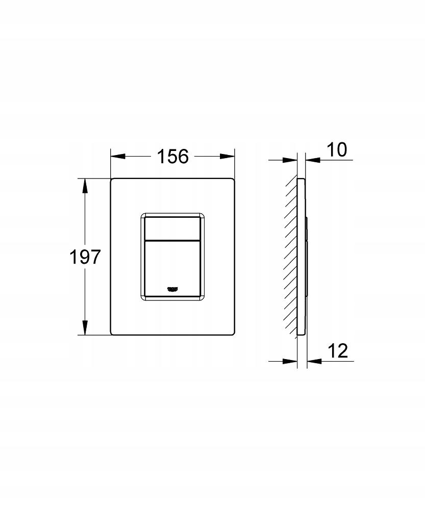 Grohe Solido concealed flush plate with button, black matt