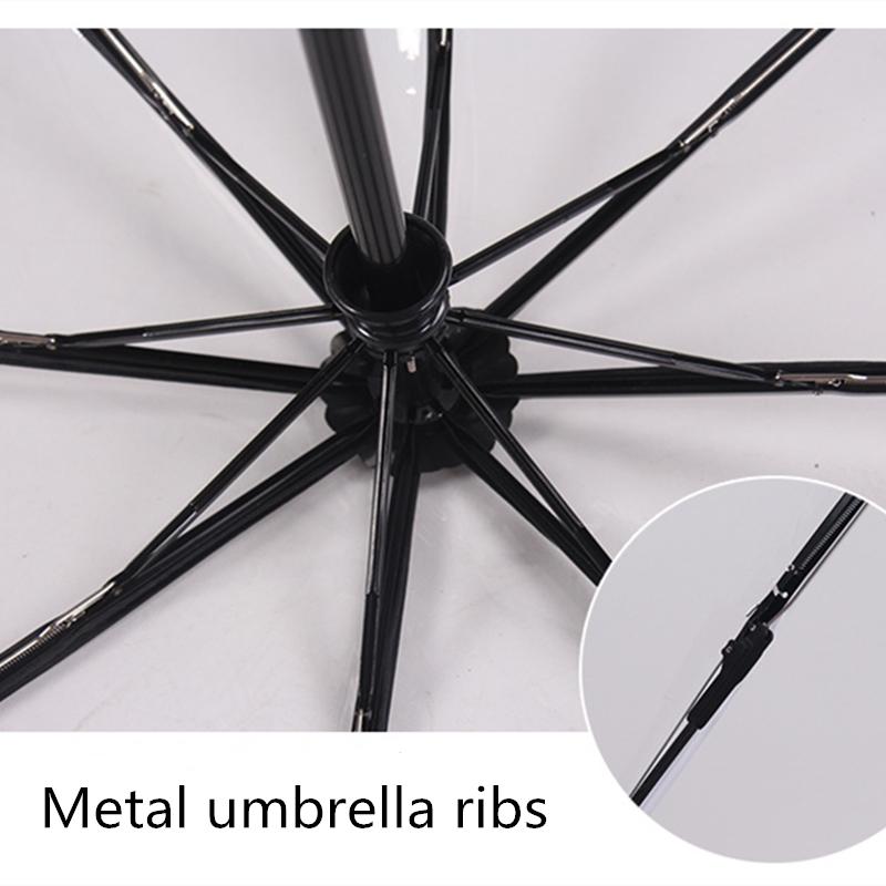 Прозрачный ветрозащитный зонт женский складной — фото 6