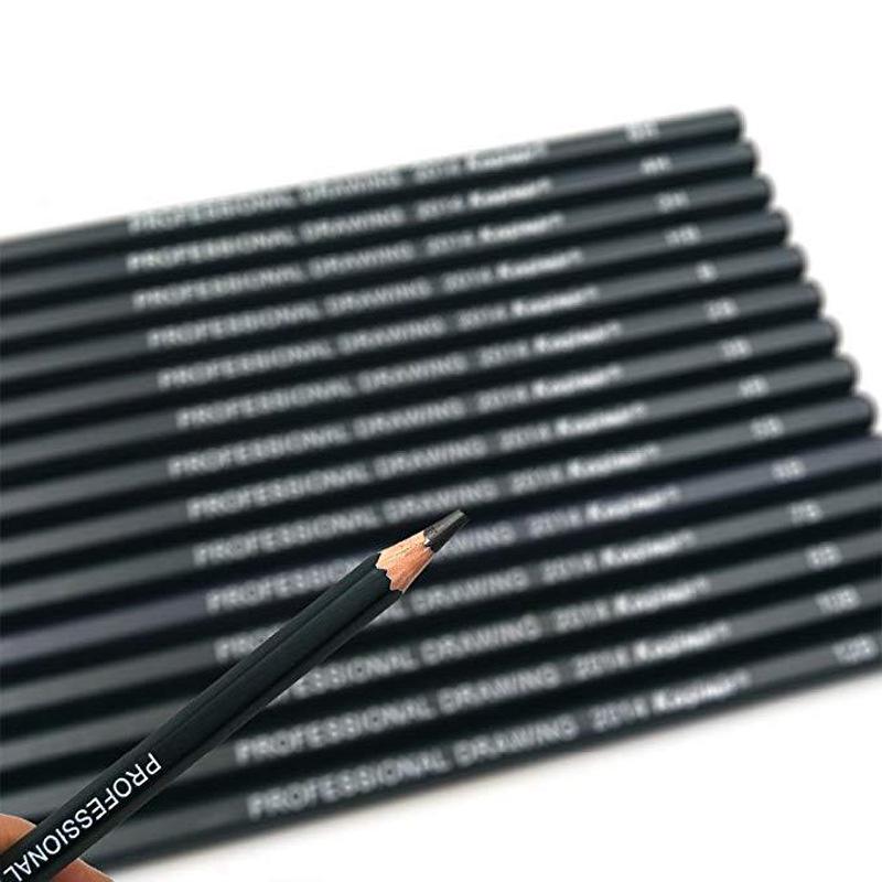 Hongxing Cashmere 14-Piece Sketch Set: Professional Charcoal Pencils for Beginners and Adults