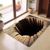 3D Flacher Badezimmerteppich Wasserabsorbierender Schlafzimmer-Türteppich Optische Illusion Fußmatte Heimdekoration