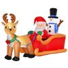 Kerstdecoratie Opblaasbare Kerstman Buiten Kerstdecoratie, Slee, incl. Blazer, 1,8 m, Rood + Bruin