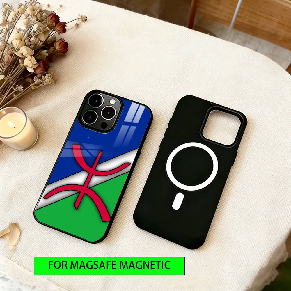 Amazigh Flag Phone Case For iPhone17,16,15,14,13,12,11 Plus,Pro Magnetic with Magsafe Wireless Charging