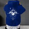 Street camping wind forest star theme printed hoodie mountain view moon phase oversize couple sweater