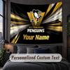 Custom Name Text Tapestry,Pittsburgh Penguins Decorative Wall Hanging, Background Tapestry For Home Bedroom