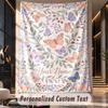 Butterflies Floral Elegance 4 Theme Wall Tapestry Customized With Name Text Personalized Hanging Tapestry For Bedroom Living Room Decor