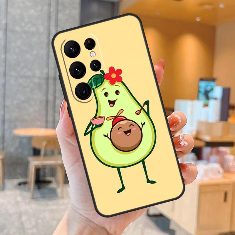 Süße Avocado-Früchte Handyhülle für Samsung Galaxy S25 S24 S23 S22 S21 S20 Ultra S9 S10 Plus S25 FE Rückseite