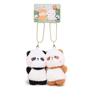 2pcs/set Magnetic Plush Animal Key Buckle Panda Cartoon Couple Pendants Fruit Bag Charm  Friends