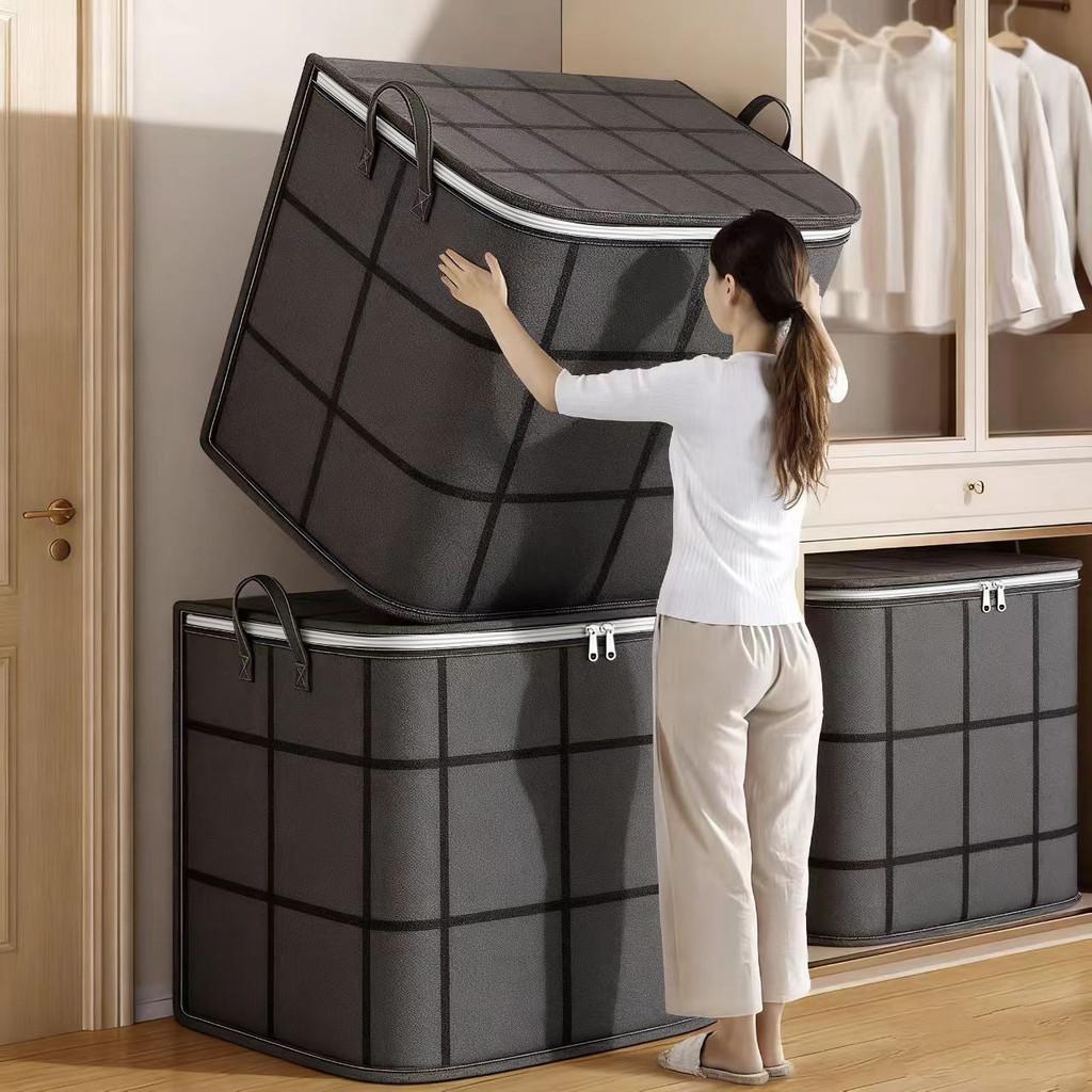 Home Essentials Storage Bag With Large Window Grid For Bedroom Organization