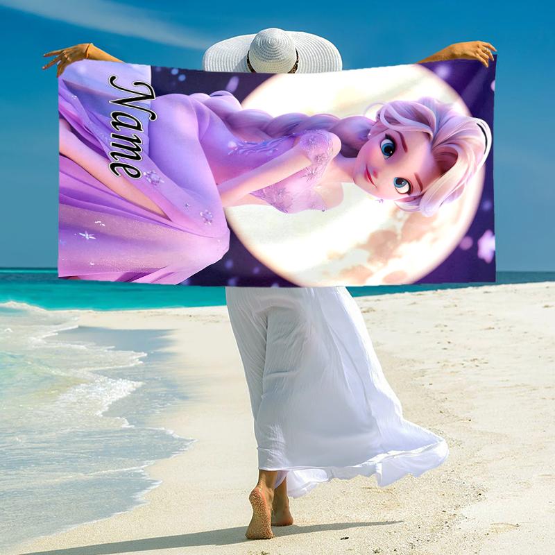 Personalized Elsa Olaf's Winter Magic Beach Towel Microfiber Beach Towel Thin Absorbent for Beach Swimming Yoga Bath Sports. 0910198