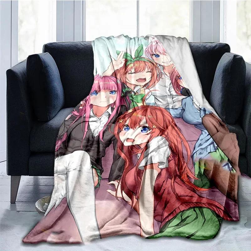 The Quintessential Quintuplets Nakano Ichika Miku Yotsuba Anime HD Print Anime Blanket Flannel Family Blanket Throw Blanket