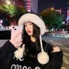 Solid Color Winter Hat for Women Keep Warm Plush Pullover Hat Simple Women Ear Protection Cap  Girl