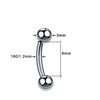 1 Stück G23 Titan Augenbrauen Bananen Piercing Ring Gebogener Barbell Lippenring Snug Daith Helix Rook Ohrring Knorpel Tragus Schmuck 16G
