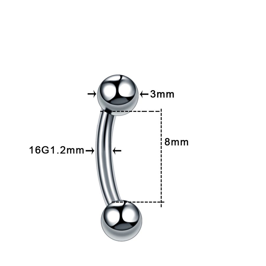 1 Stück G23 Titan Augenbrauen Bananen Piercing Ring Gebogener Barbell Lippenring Snug Daith Helix Rook Ohrring Knorpel Tragus Schmuck 16G
