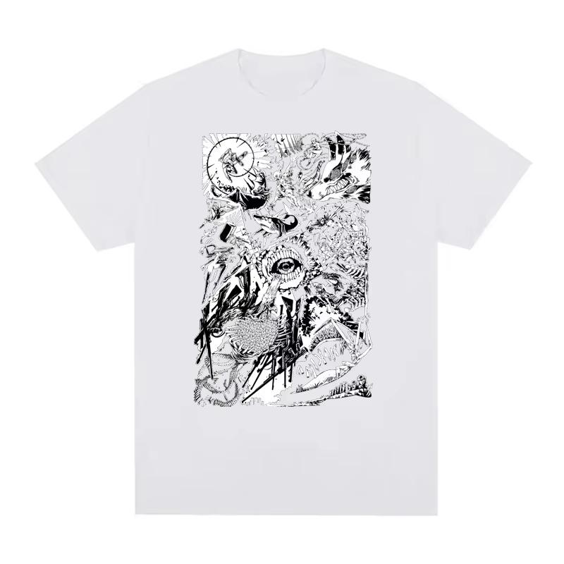 Japonské Anime T-shirt Řetězová pila Muž 100% Čistá Bavlna Pánské Harajuku Krátký Rukáv T-shirt Komiksový Vzor Tištěný Krátký Rukáv