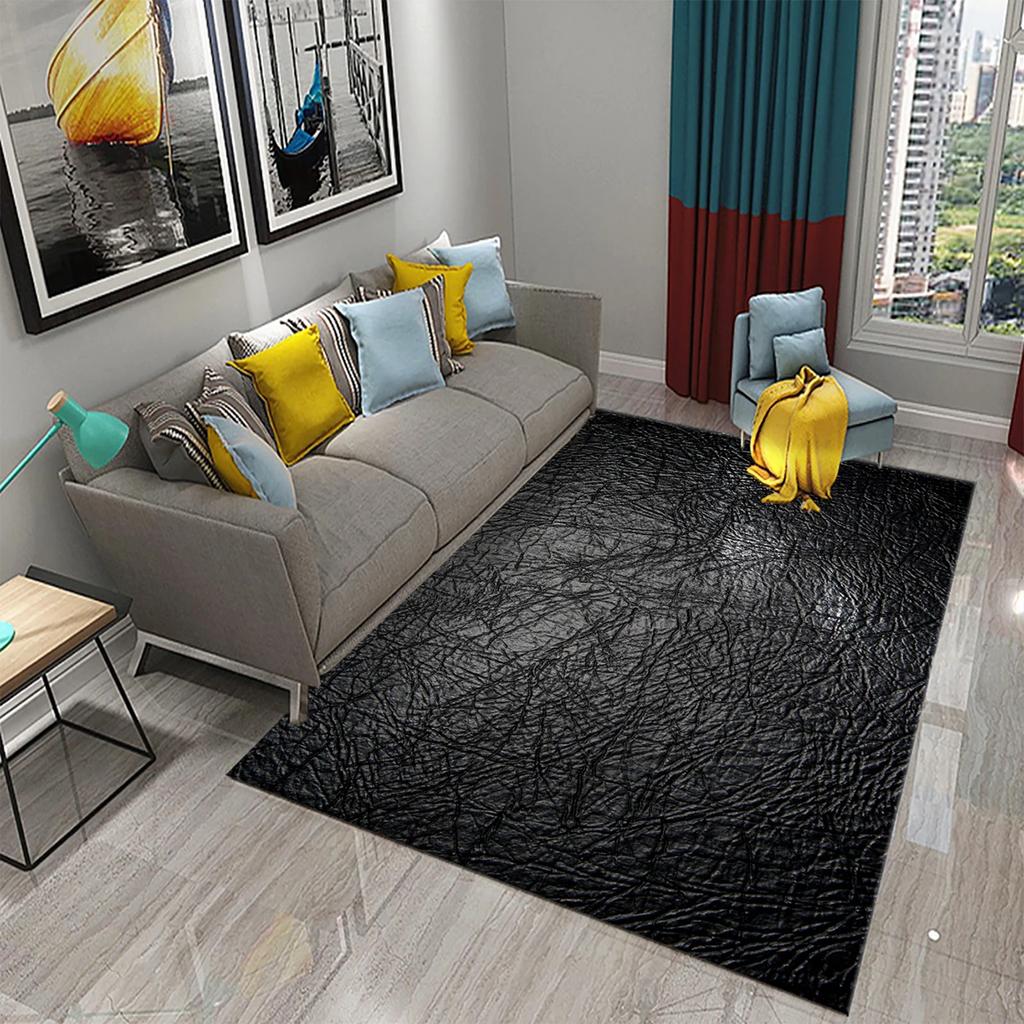 Dark Green Marbling Carpet Abstract Marble Pattern Rug Golden  Stone Texture Rectangle Area Rugs Living Room Bedroom Decor Mats