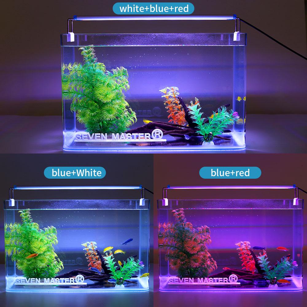 Ultra-Thin Aquarium LED Light with Blue-White Tricolor for Aquatic Plants and Fish Tanks