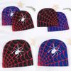 Autumn Winter Hip-hop Spider Web Knit Hat European American Style Unisex Warm Ear Protection Outdoor Wool Cap Black Blue
