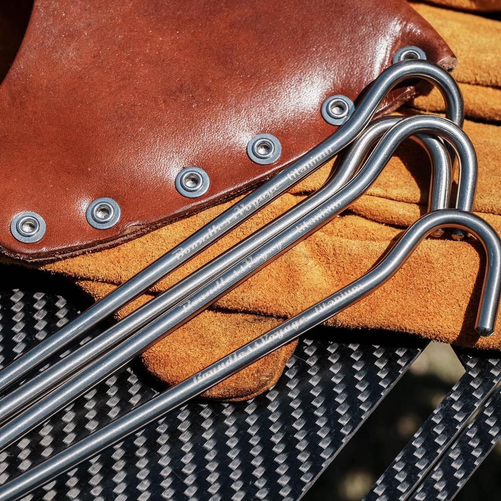 Boundless Voyage Titanium Set of for and Hard Tent and Tarp Outdoor Pitching Storage Bag Included Pegs, Solid, Lightweight, 20cm, 6, Mountain, Gravel,