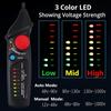 Berührungsloser Spannungsprüfer Elektrischer Spannungsdetektor AC 12V-1000V/48V-1000V Automatischer/Manueller Dual-Modus Elektrische Tester mit LED-Taschenlampe