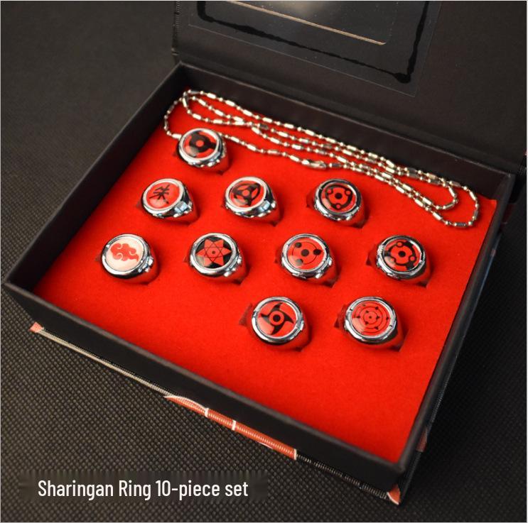 Set Inele Ninja: Akatsuki Itachi, Pain Six Paths, Orochimaru, Vermilion - Accesorii Anime