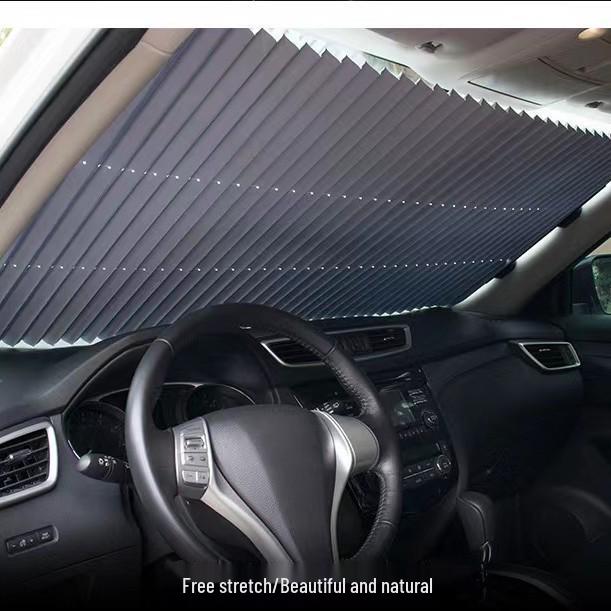 Automatic Retractable Windshield Sunshade Curtain for Summer Car Protection 46x120 cm
