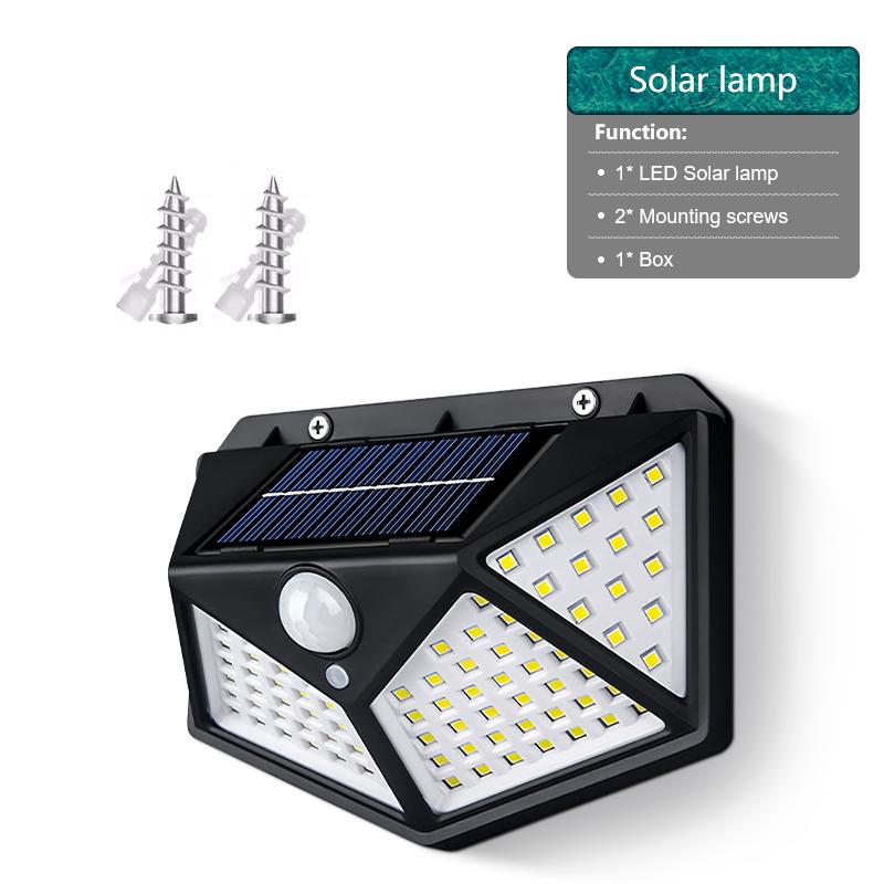 

100LED Solar Lights Outdoor Waterproof PIR Motion Sensor Solar Powered Sunlight Street Light for Fence Garage Garden Decoration