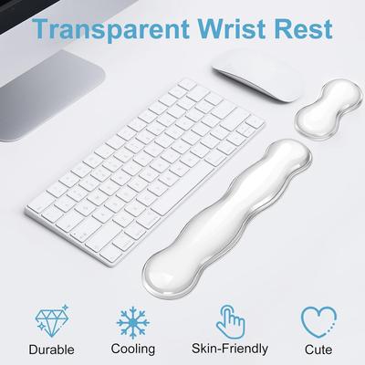 Ensemble Repose-poignets en Gel pour Clavier - Coussin Ergonomique pour Bureau d'Ordinateur pour Soulager la Douleur lors de la Frappe, Repose-poignets Confortable pour Gaming, Ordinateur Portable, Bureau & Accessoires pour la Maison