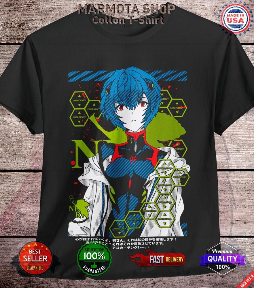 Rei Ayanami Asuka Langley Waifu Shirt Neon Genesis Evangelion Anime Tee T-Shirt