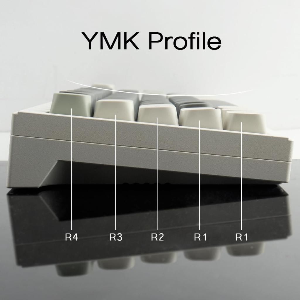 Keycaps, 171 Key YMK Profile Double Shot Keycap Set for 2.75U, 3U, 6.25U, and 7U Spacebar Cherry MX Switches ISO ANSI Layout Mechanical Keyboards