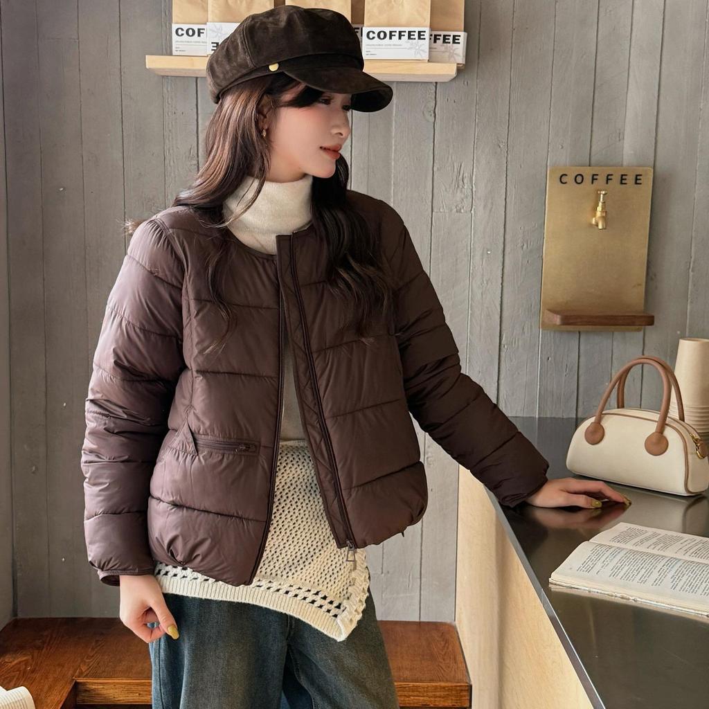 Autunno Inverno Ispessito Caldo Parka Donna Casual Carino Tinta Unita Tasca Grande Giacche Larghe Capispalla