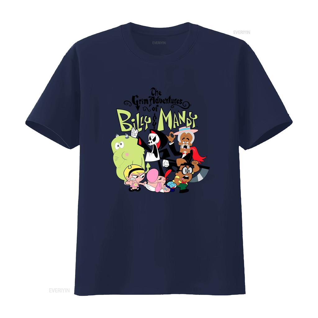 The Grim Adventures of Billy Mandy Cartoon Characters Print T Shirt for S 5XL vintage Washed Versatile Breathable Unisex