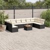 Vidaxl 11-Cz. Garden Lounge Set, Cushions Black Rattan Pe