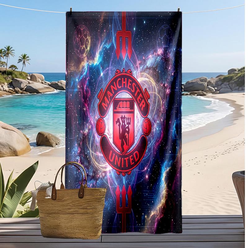 Manchester United Printed Beach Towel Quick Dry Soft TowelPortable Large Rectangular Beach Blanket for Travel Swimming Pool
