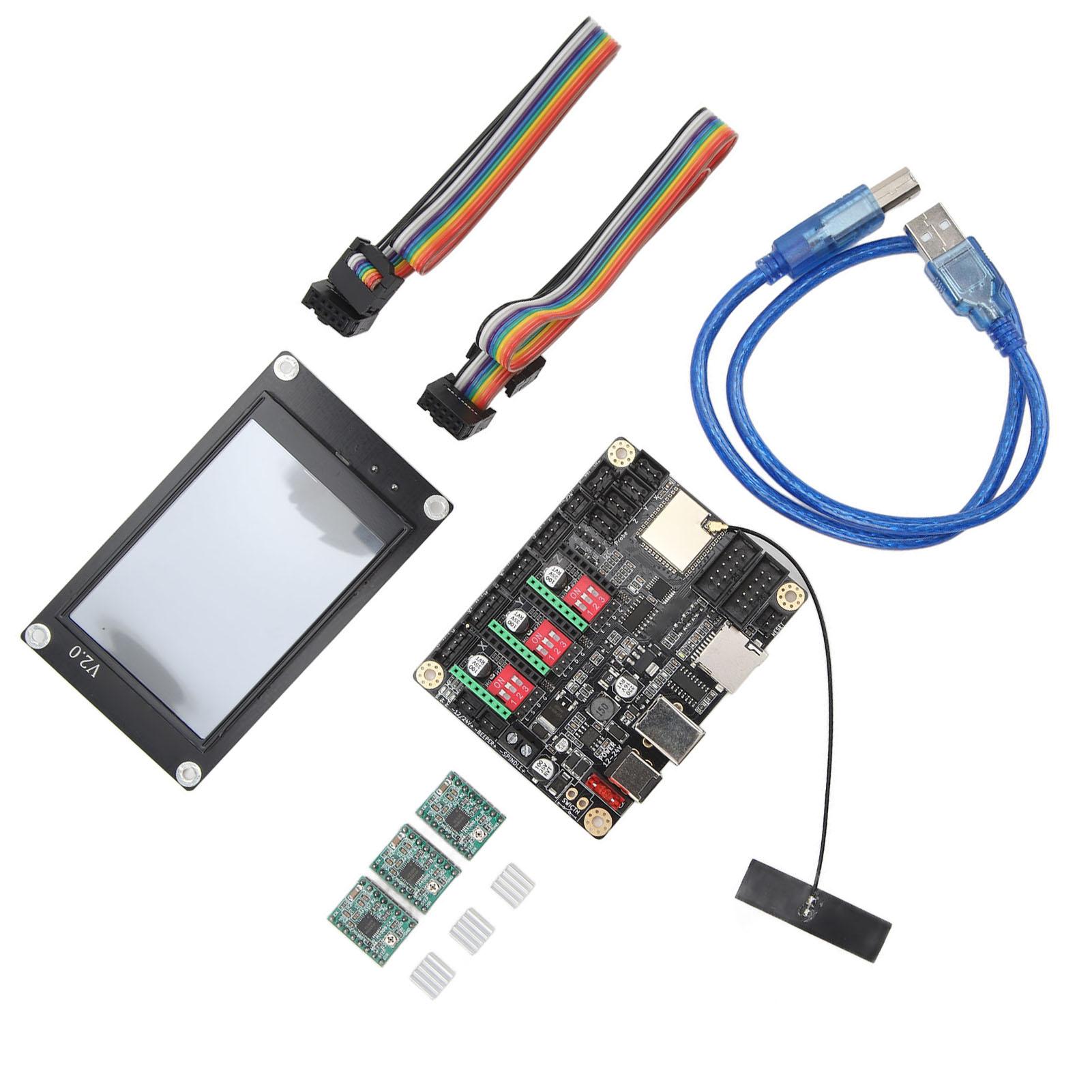 

Плата керування гравером з ЧПУ, 32-розрядний автономний контролер Wi-Fi із сенсорним екраном 3,5 дюйма та кроковим двигуном