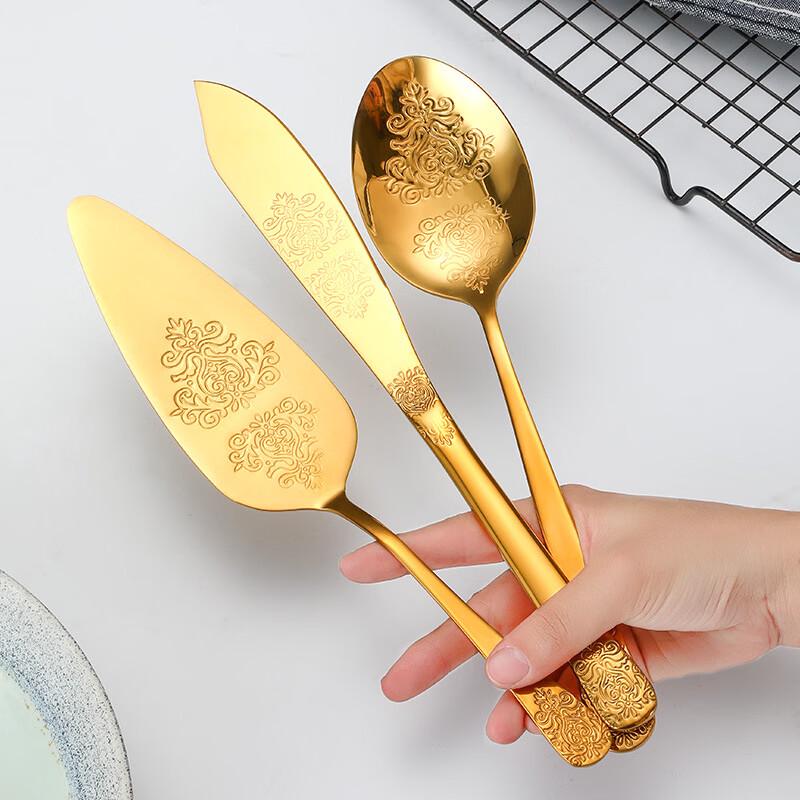 Stainless Steel Floral Cake Serving Set