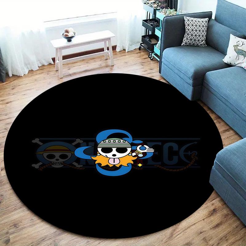 One Piece Logo Round Area Rug Carpet Rug For Living Room Bedroom Sofa Playroom Decor Nonslip Floor Mat