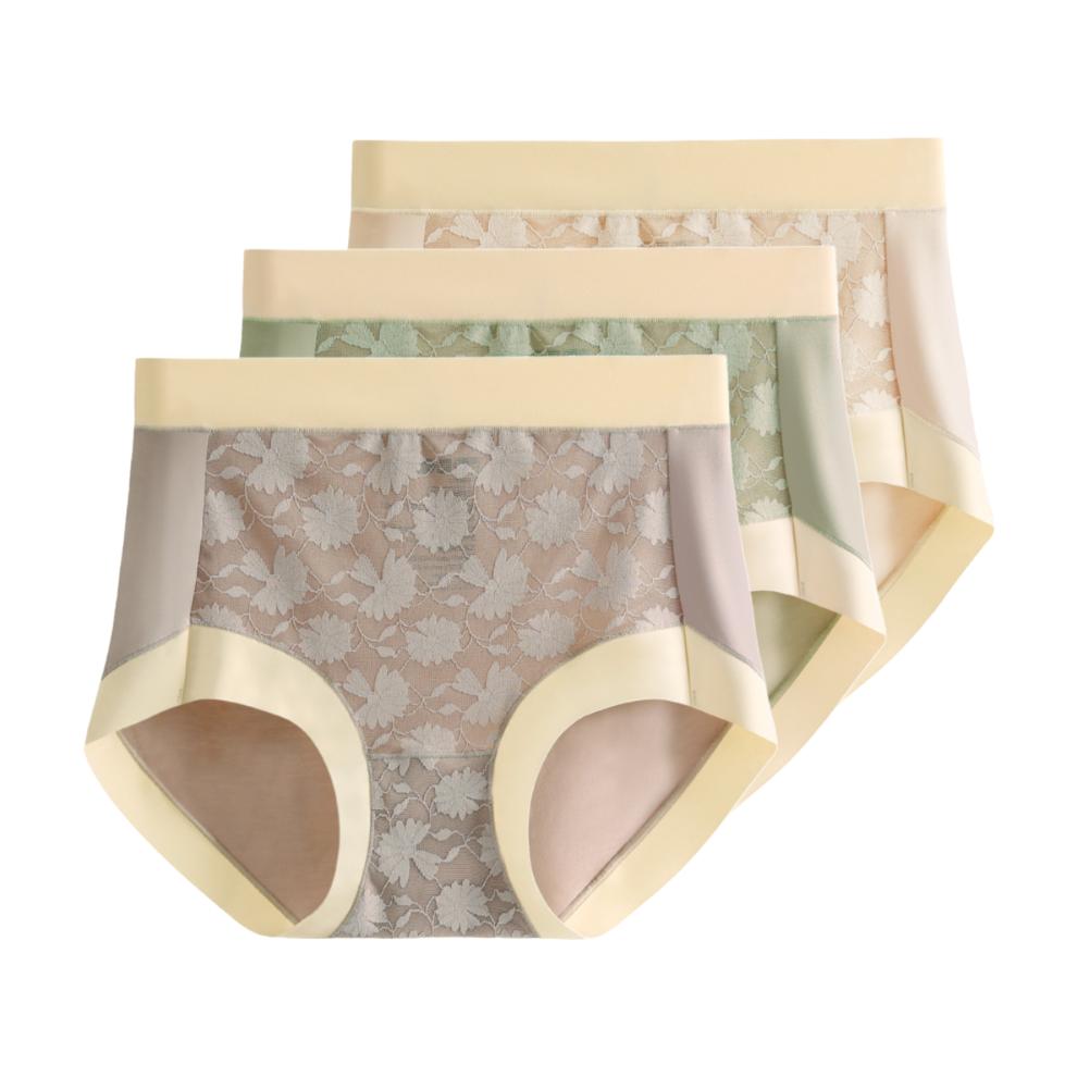 3 Pieces Plus Size Underwear for Women with High Waist Briefs Comfortable Underpants