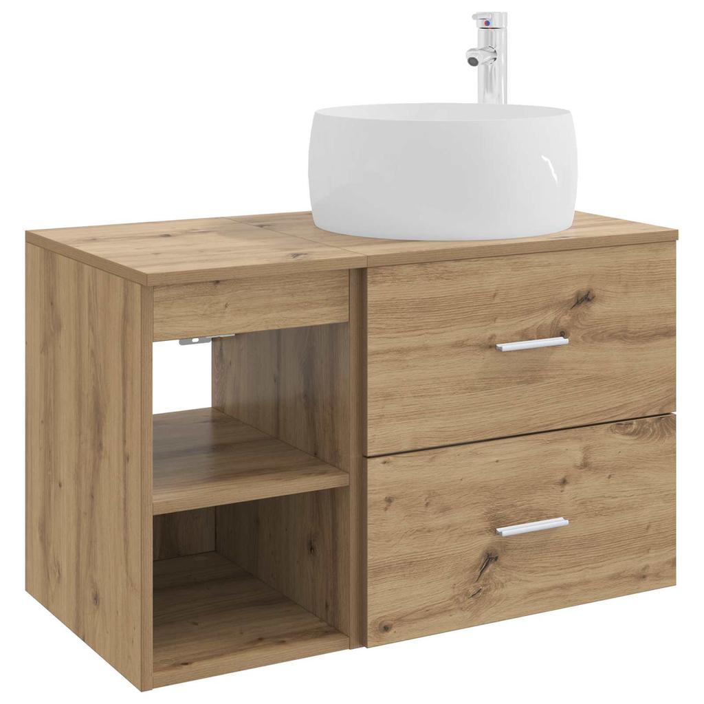 Bathroom Furniture Set 2 Pcs Artisan Oak Wood Based Material