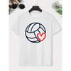 European sizes Bleach Cloth Heart Globe Cotton Boys T-Shirt Boys Creative T-Shirt, Casual Lightweight Comfortable Short Sleeve Top, Summer Clothing