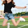 Short Sleeve Polo Shirt for Girls Classic Collar Design Soft Breathable Fabric Suitable for Daily Wear and School Uniform