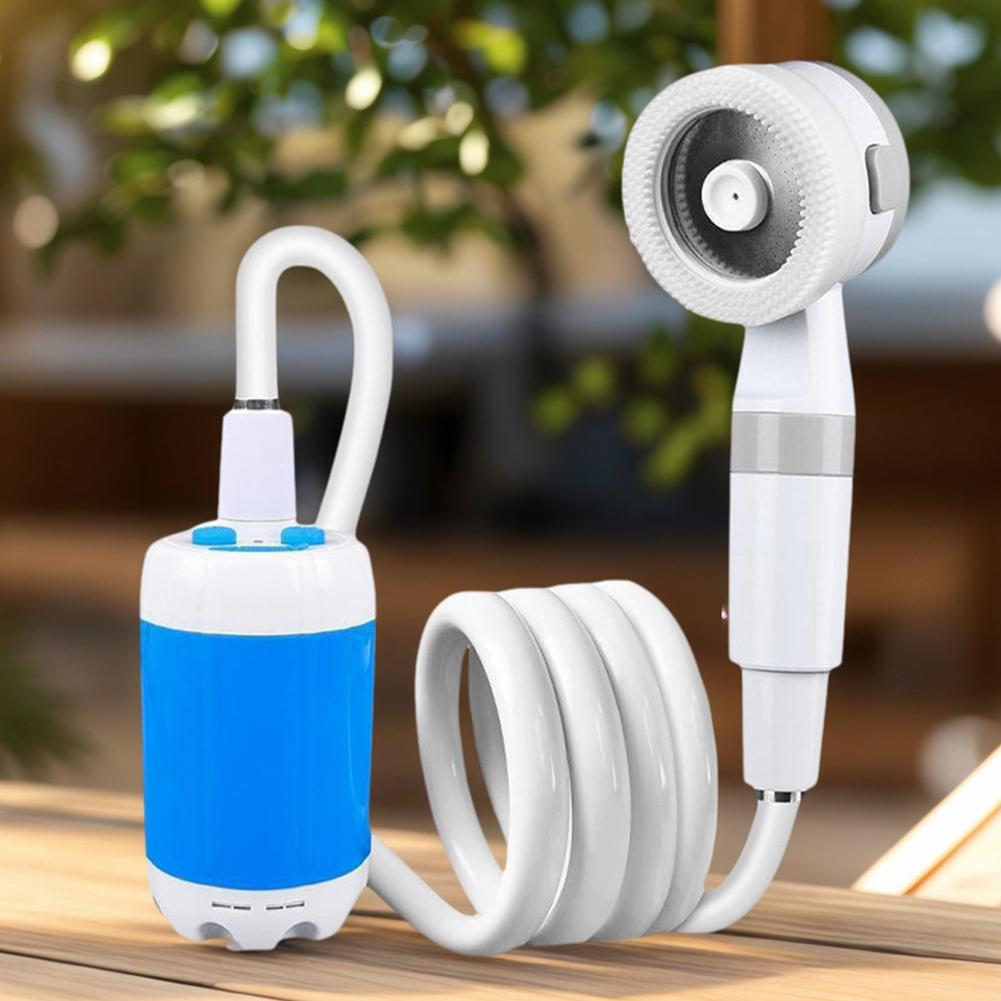 Camping Shower Pump Rechargeable Electric Shower Pump Outdoor Shower Head Sprayer for Outdoor Camping Hiking Travel